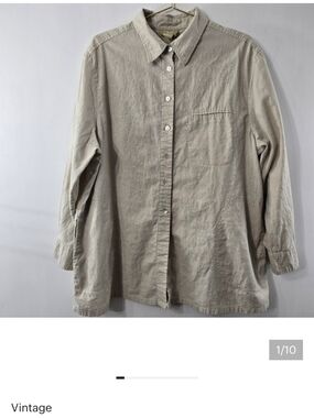 E Street Linen Cotton Shacket Neutral Tan Shirt Jacket Button Front Plus Size 2X